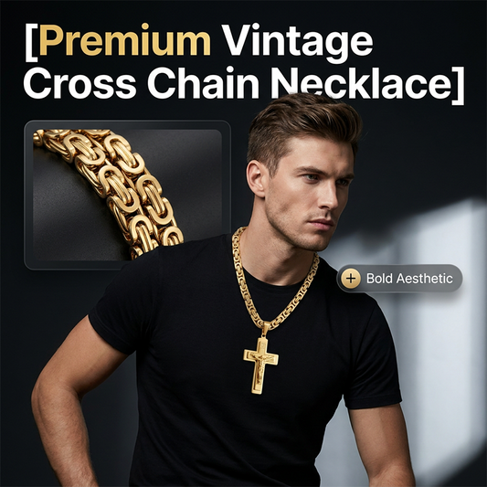 📢📢50% OFF !! ⏰Men's Vintage Chain Necklace with Cross Pendant