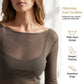 🌸 30% OFF NOW! 🌸 Sheer Long Sleeve Top – Boat Neck, Lightweight, Versatile Layer 🍂