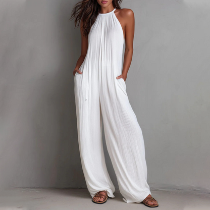 🌸 50% OFF NOW! 🌸 Women's Halter Neck Sleeveless Wide-Leg Jumpsuit