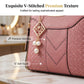 📢📢40% OFF !! ⏰Women's V-Stitched Satchel – Gold Hardware, Multi-Compartment, Top-Handle 🌸