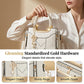 📢📢40% OFF !! ⏰Women's V-Stitched Satchel – Gold Hardware, Multi-Compartment, Top-Handle 🌸