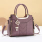 📢📢40% OFF !! ⏰Women's V-Stitched Satchel – Gold Hardware, Multi-Compartment, Top-Handle 🌸