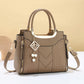 📢📢40% OFF !! ⏰Women's V-Stitched Satchel – Gold Hardware, Multi-Compartment, Top-Handle 🌸