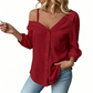 📢📢50% OFF !! ⏰Women's Casual Off-Shoulder Button-Down Shirt