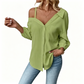 📢📢50% OFF !! ⏰Women's Casual Off-Shoulder Button-Down Shirt