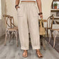 📢📢50% OFF !! ⏰ Women’s Cuffed Ankle Pants – Relaxed Fit, Elastic Waist, Solid Colors 🍂