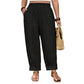 📢📢50% OFF !! ⏰ Women’s Cuffed Ankle Pants – Relaxed Fit, Elastic Waist, Solid Colors 🍂