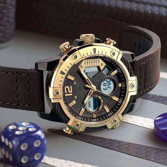 📢📢50% OFF !! ⏰Multifunctional Dual Display 3ATM Waterproof Men's Quartz Sports Watch