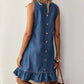 🌸 50% OFF NOW! 🌸Women's Sleeveless Denim Ruffle Hem Dress