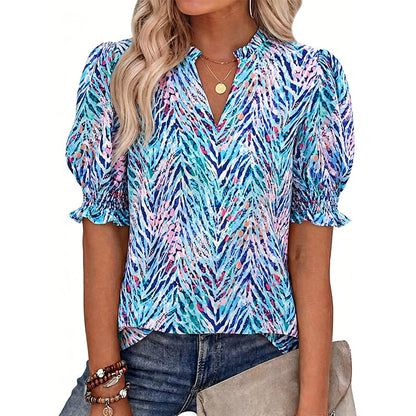 🌸 50% OFF NOW! 🌸Women's Summer Floral Top with Puff Sleeves