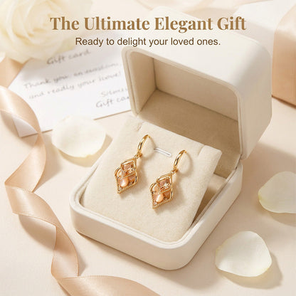 🌸 50% OFF NOW! 🌸Elegant Leaf Cat's Eye Drop Earrings