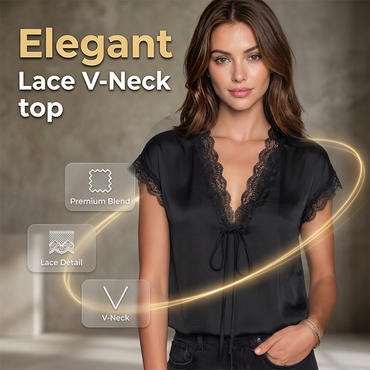 🌸 50% OFF NOW! 🌸Women's V-Neck Short Sleeve Lace Top