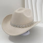 📢📢30% OFF !! ⏰Women's Rhinestone Heart Cowboy Hat Elegant French Jazz Fedora