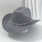 📢📢30% OFF !! ⏰Women's Rhinestone Heart Cowboy Hat Elegant French Jazz Fedora