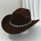 📢📢30% OFF !! ⏰Women's Rhinestone Heart Cowboy Hat Elegant French Jazz Fedora