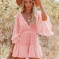 🌸 40% OFF NOW! 🌸Women's Lace Crochet Romper Dress with Built-in Shorts