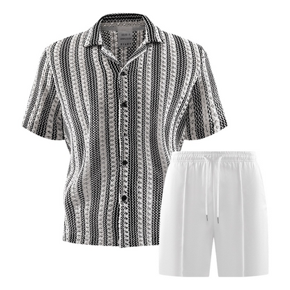 🌸 50% OFF NOW! 🌸Men's Casual Short Sleeve Shirt and Shorts Set