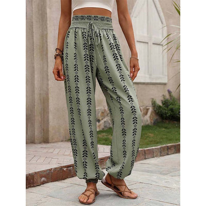 🌸 40% OFF NOW! 🌸Women's Smocked High Waist Printed Lantern Pants