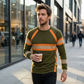 📢📢40% OFF !! ⏰ Men's Casual Contrast Stripe Long Sleeve Top