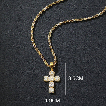 🌸 40% OFF NOW! 🌸Copper Inlaid Zircon Cross Charm Pendant