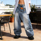 📢📢60% OFF !! ⏰Women's Asymmetrical Waist Wide-Leg Denim Jeans