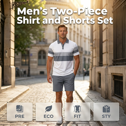 📢📢50% OFF !! ⏰ Men's Two-Piece Shirt and Shorts Set