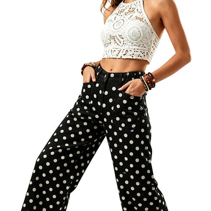 🌸 50% OFF NOW! 🌸 Women's Casual Polka Dot Wide Leg Pants