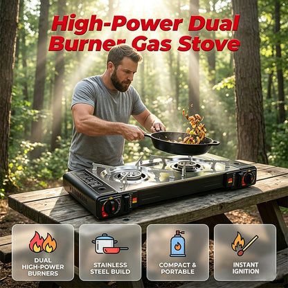 📢📢30% OFF !! ⏰ Portable Dual Burner Butane Stove