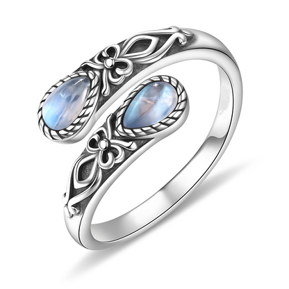 🌸 50% OFF NOW! 🌸Vintage Adjustable Open Ring with Teardrop Glowing Zircon