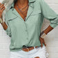 📢📢40% OFF !! ⏰Women's Solid Lapel Long Sleeves Button-Down Shirt