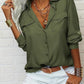 📢📢40% OFF !! ⏰Women's Solid Lapel Long Sleeves Button-Down Shirt