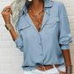 📢📢40% OFF !! ⏰Women's Solid Lapel Long Sleeves Button-Down Shirt