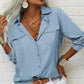 📢📢40% OFF !! ⏰Women's Solid Lapel Long Sleeves Button-Down Shirt