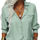 📢📢40% OFF !! ⏰Women's Solid Lapel Long Sleeves Button-Down Shirt