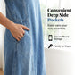 🌸 40% OFF NOW! 🌸Women's Sleeveless Maxi Denim Dress with Pockets