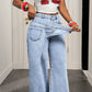 📢📢50% OFF !! ⏰Women's Asymmetrical Waist Wide Leg Jeans