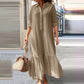 📢📢60% OFF !! ⏰Women's Vintage Lapel Neck Long Dress