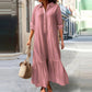 📢📢60% OFF !! ⏰Women's Vintage Lapel Neck Long Dress