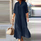 📢📢60% OFF !! ⏰Women's Vintage Lapel Neck Long Dress