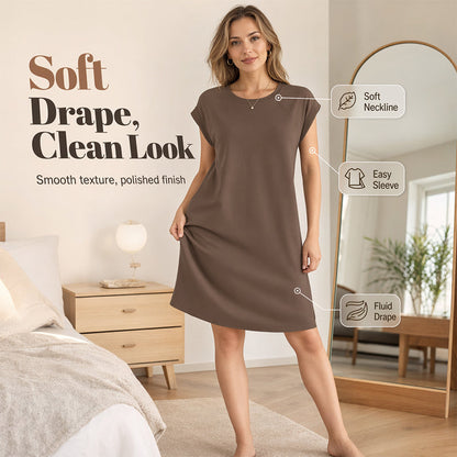 🌸 60% OFF NOW! 🌸Women's Crew Neck Solid Color Dress