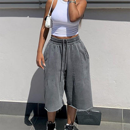 🌸 60% OFF NOW! 🌸Women's Wide Leg Drawstring Denim Shorts