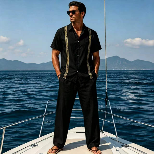 📢📢50% OFF !! ⏰Men's Breathable Shirt & Pants 2-Piece Set