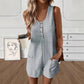 🌸 50% OFF NOW! 🌸 Women’s Waffle-Knit Button-Front Romper