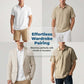 📢📢50% OFF !! ⏰Men's Linen Casual Breathable Short Sleeve Collared Shirt