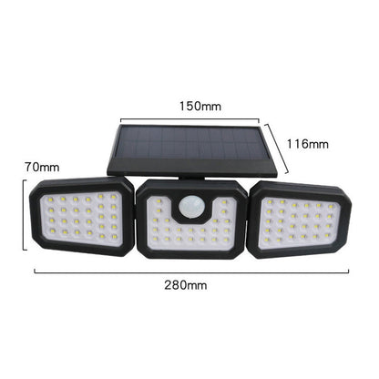 📢📢60% OFF !! ⏰Solar 3-Heads Wall Light With Sensor Lighting Function