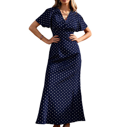 🌸 50% OFF NOW! 🌸Women's V-Neck Polka Dot Maxi Dress