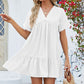 📢📢60% OFF !! ⏰Fashion Loose V-Neck Pleated Short Dress