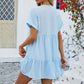 📢📢60% OFF !! ⏰Fashion Loose V-Neck Pleated Short Dress
