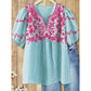 🌸 50% OFF NOW! 🌸Embroidered Breezy Blouse