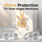 📢📢40% OFF !! ⏰Tri-Tone Angel Guardian Pendant Necklace